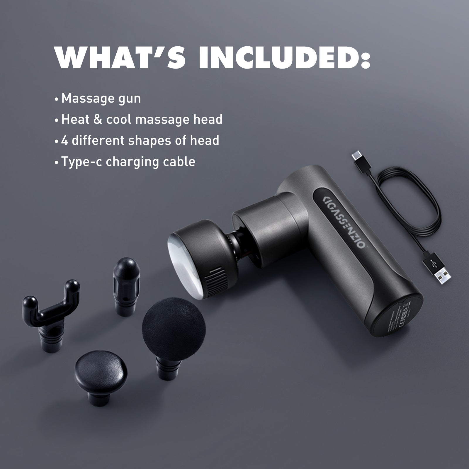 Massage Gun Heat & Cold White